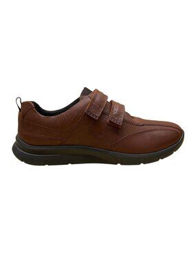 Hotter Men’s Brown Leather Dual-Fit Adhesive Strap Energise Casual Shoes Size 12